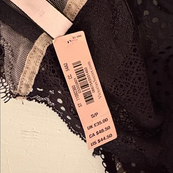 $44.50 NEW Victorias Secret Bralette Small Black NWT - Picture 5 of 6